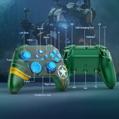 Wireless Bluetooth Game Controller for Xbox 1/Series X-S, Windows 10/11, PC Console - ABS Plastic, Macro, Turbo, Dual Vibration, RGB Indic, 3-Way Connectivity Gaming Accessories