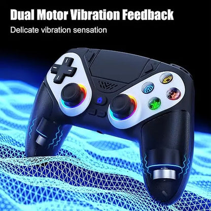 Gamrombo LED Wireless Controller for PS5, Compatible with PS5 Pro/Slim/Pc, Dual Vibration, Macro/Turbo Function, 3.5Mm Audio Jack, 6-Axis Motion Control Gamepad with Speaker