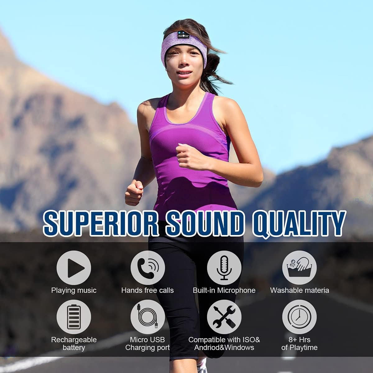 Bluetooth 5.4 Sleep Headphones Headband Soft for Side Sleepers