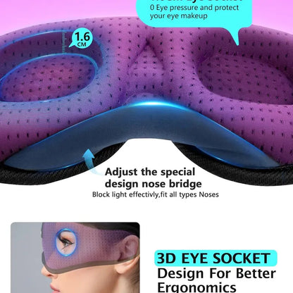 MUSICOZY 3D Bluetooth Sleep Mask - Memory Foam, Ice Silk Liner, V5.4 BT Ultra-Thin Speakers, Smooth Silicone Accents, Lightweight Compact Facial Mask for Side Sleepers, Meditation Gift for Men Women