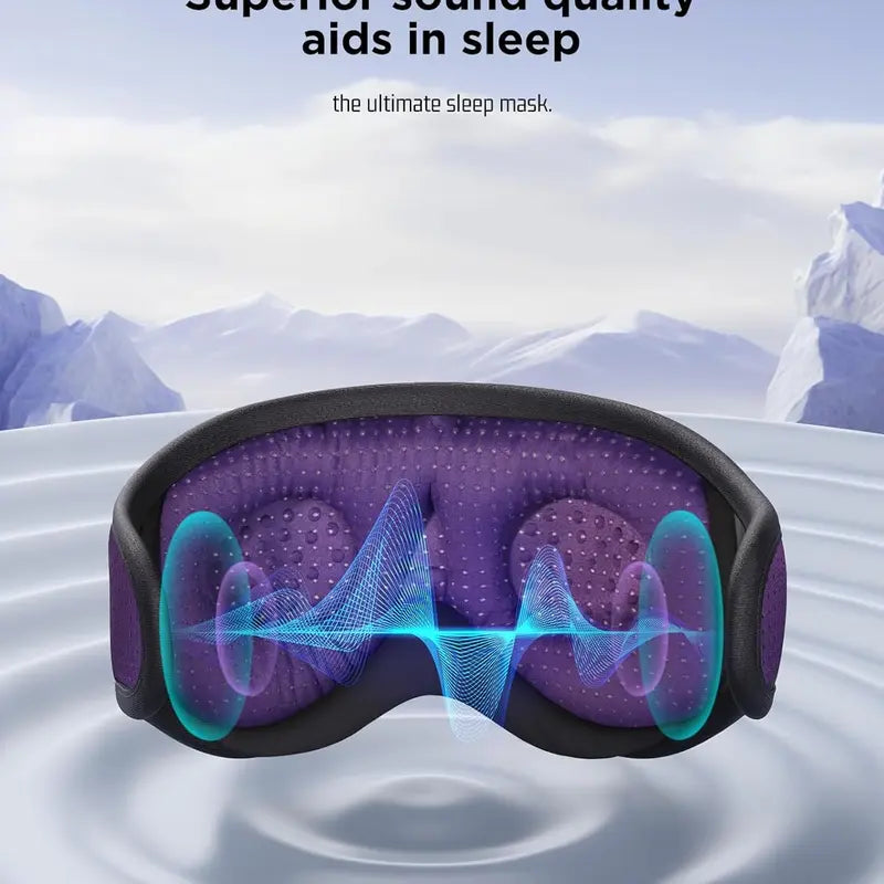 MUSICOZY 3D Bluetooth Sleep Mask - Memory Foam, Ice Silk Liner, V5.4 BT Ultra-Thin Speakers, Smooth Silicone Accents, Lightweight Compact Facial Mask for Side Sleepers, Meditation Gift for Men Women