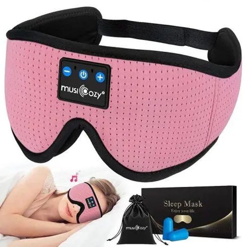 MUSICOZY 3D Bluetooth Sleep Mask - Memory Foam, Ice Silk Liner, V5.4 BT Ultra-Thin Speakers, Smooth Silicone Accents, Lightweight Compact Facial Mask for Side Sleepers, Meditation Gift for Men Women