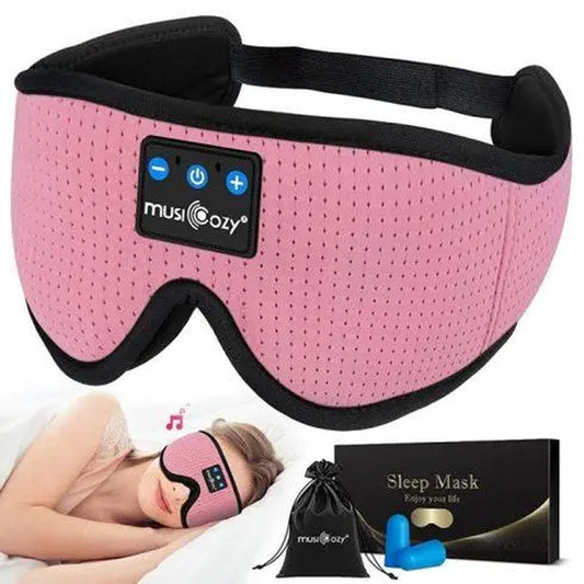 MUSICOZY 3D Bluetooth Sleep Mask - Memory Foam, Ice Silk Liner, V5.4 BT Ultra-Thin Speakers, Smooth Silicone Accents, Lightweight Compact Facial Mask for Side Sleepers, Meditation Gift for Men Women