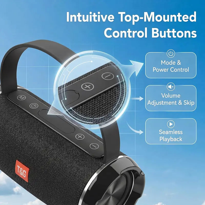 T&G Portable Bluetooth Speaker, IPX5 Waterproof Wireless Speaker , 10W Loud Outdoor Speaker Forcamping Beach, Party , Support USB / TF / FM Radio ,TWS Pairing , Gift for Teens