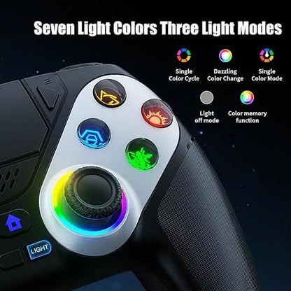 Gamrombo LED Wireless Controller for PS5, Compatible with PS5 Pro/Slim/Pc, Dual Vibration, Macro/Turbo Function, 3.5Mm Audio Jack, 6-Axis Motion Control Gamepad with Speaker