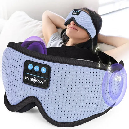 MUSICOZY 3D Bluetooth Sleep Mask - Memory Foam, Ice Silk Liner, V5.4 BT Ultra-Thin Speakers, Smooth Silicone Accents, Lightweight Compact Facial Mask for Side Sleepers, Meditation Gift for Men Women