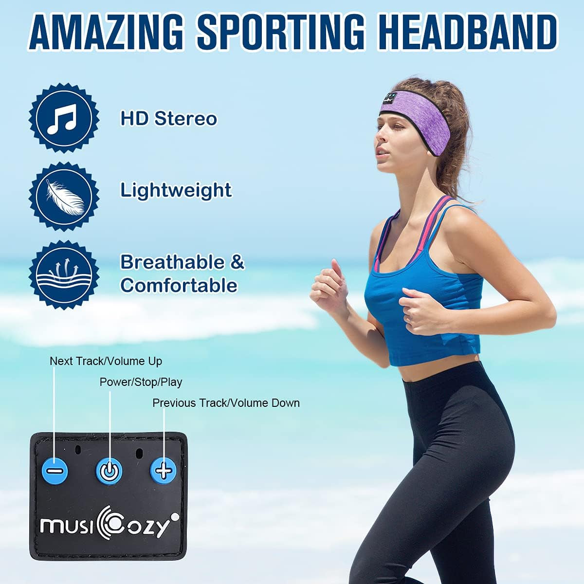 Bluetooth 5.4 Sleep Headphones Headband Soft for Side Sleepers