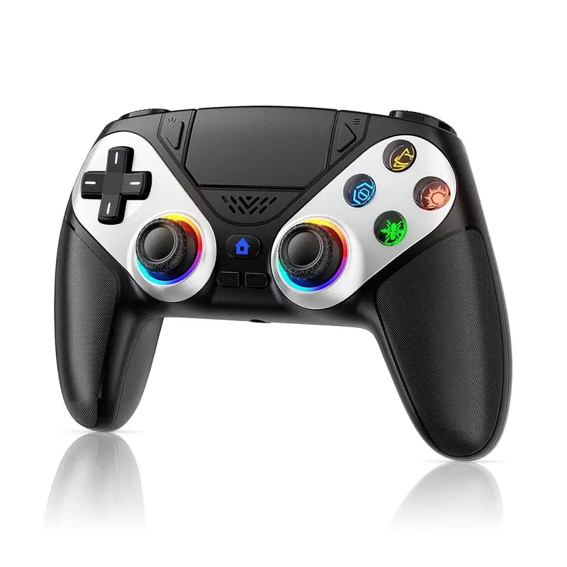 Gamrombo LED Wireless Controller for PS5, Compatible with PS5 Pro/Slim/Pc, Dual Vibration, Macro/Turbo Function, 3.5Mm Audio Jack, 6-Axis Motion Control Gamepad with Speaker